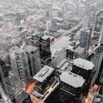 A breathtaking aerial view of Chicago's cityscape during dusk, showcasing urban landscapes and architecture. -City Break vs Countryside Escape